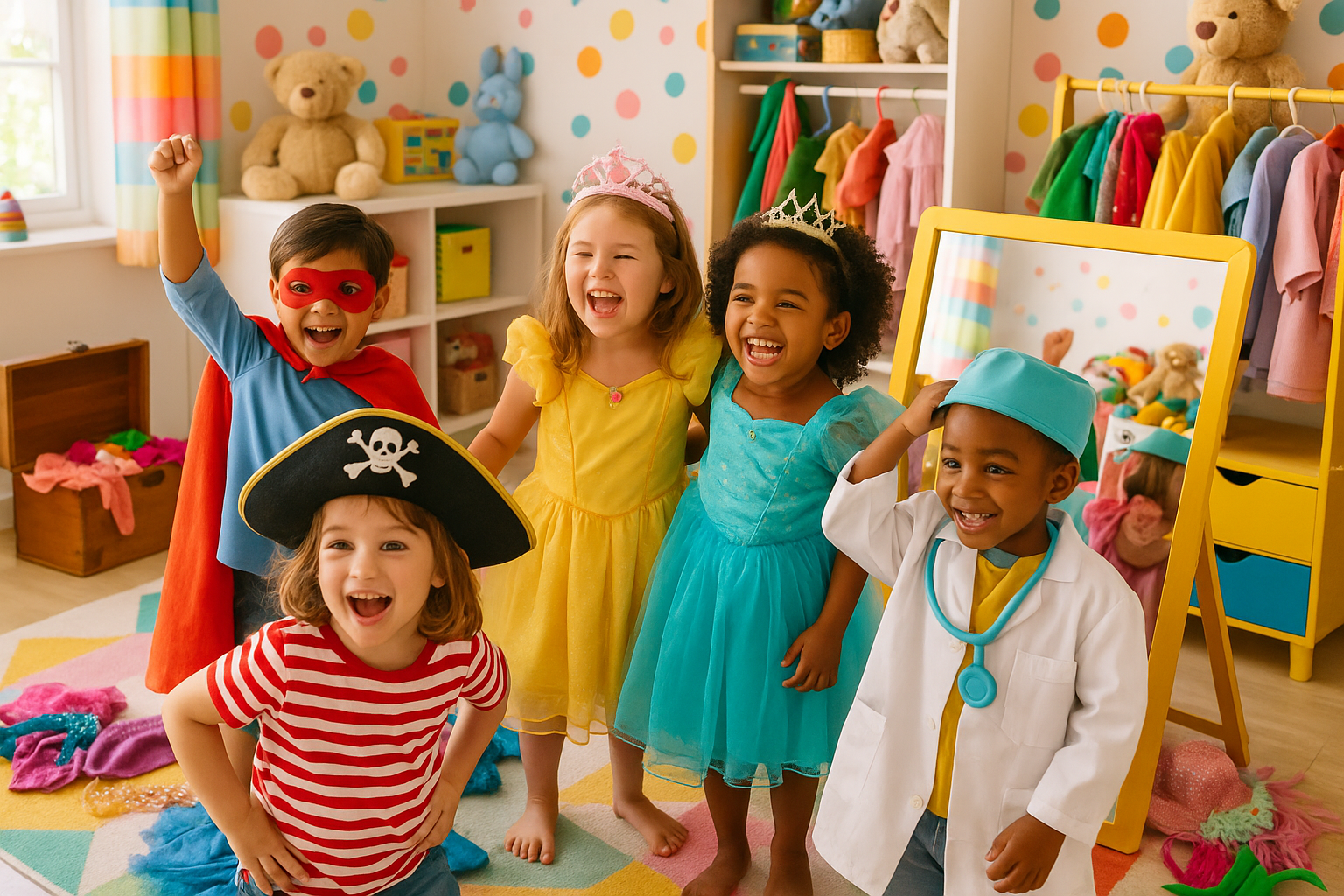 kids playing dress up 