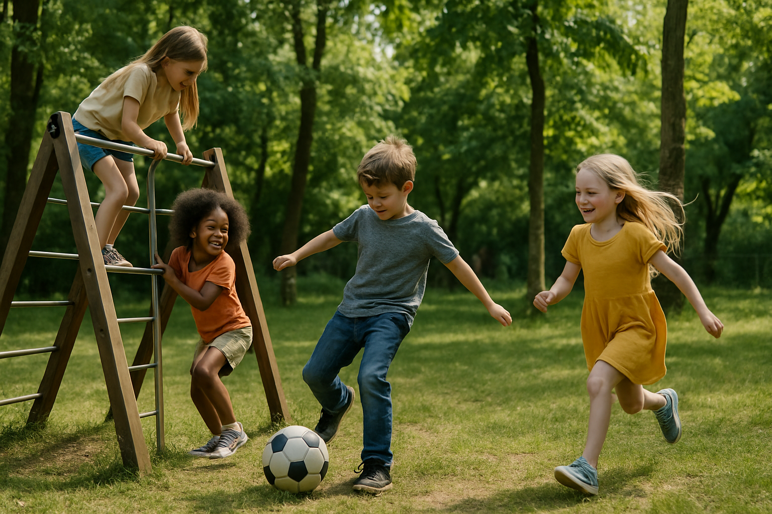 real kids playing outside 